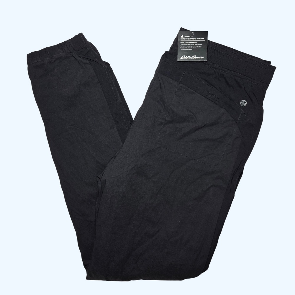 NEW Eddie Bauer First Ascent Guide Pro Fleece Lined Joggers Black Womens 12